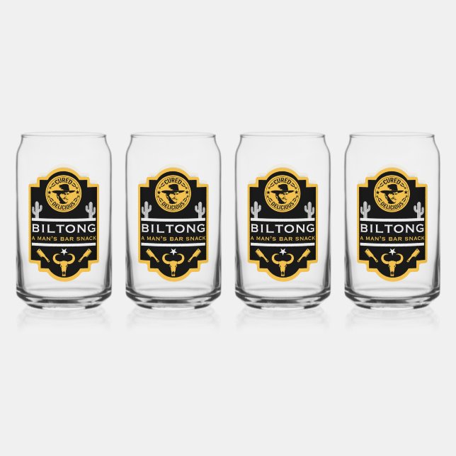 Biltong And Beer Can Glass (Front)
