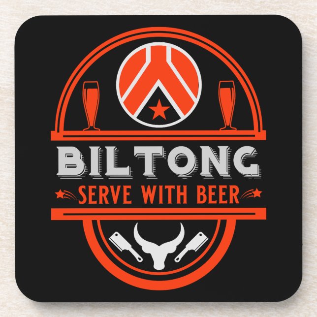 Biltong And Beer Coaster (Front)