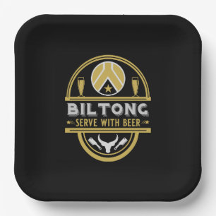 Biltong And Beer Paper Plate
