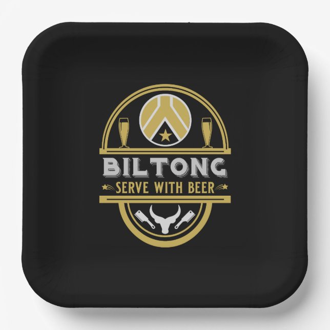 Biltong And Beer Paper Plate (Front)