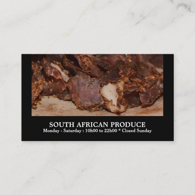 Biltong South African business Business Card (Front)