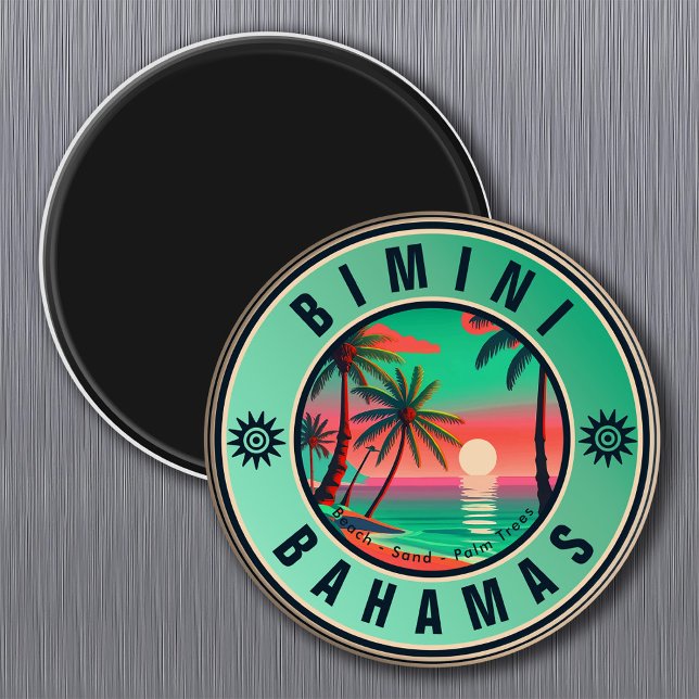 Bimini Bahamas Retro Sunset Travel Souvenir 1950s Magnet (Creator Uploaded)