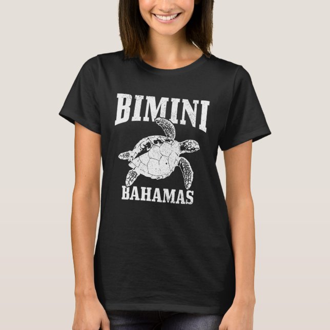 Bimini Bahamas Sea Turtle Scuba Diving Beach Diver T-Shirt (Front)