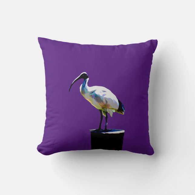 Bin Chicken, (ibis), Oil Paint, Cushion (Front)