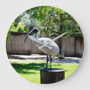 Bin Chicken (ibis) On A Tree Stump,    Large Clock