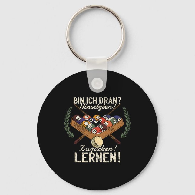 Bin Ich Dran Sitten! Zugucken! Learn! Billiards Sn Key Ring (Front)