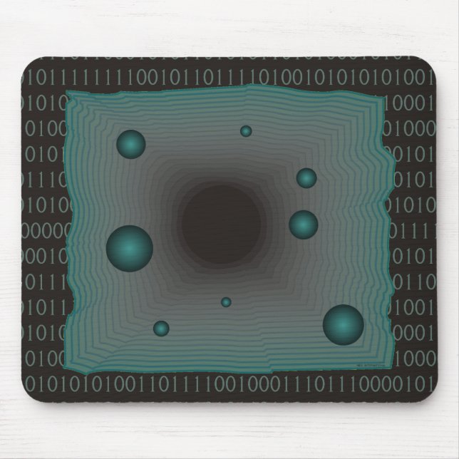 Binary 1s 0s Matrix Big Machine Black Green Geek Mouse Pad (Front)