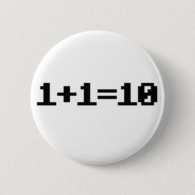 Binary 6 Cm Round Badge (Front)