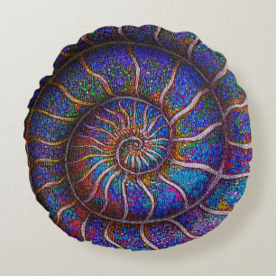 Binary Ammonite Round Cushion