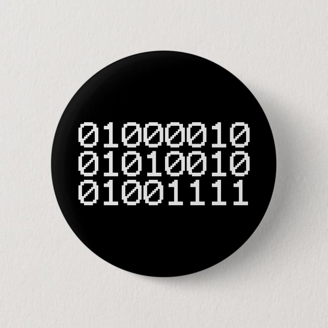 BINARY BRO 6 CM ROUND BADGE (Front)