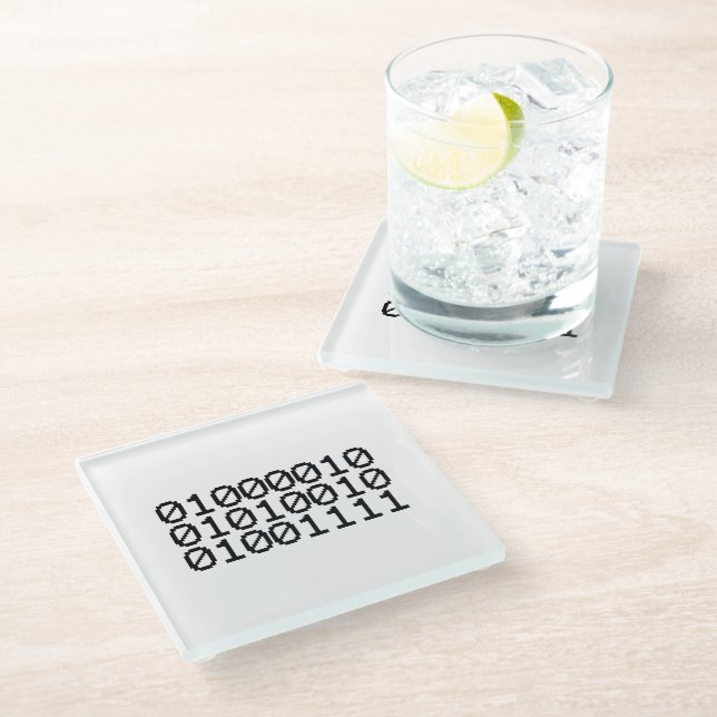 BINARY BRO GLASS COASTER (Angled)