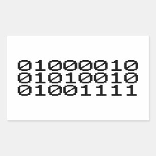 BINARY BRO RECTANGULAR STICKER
