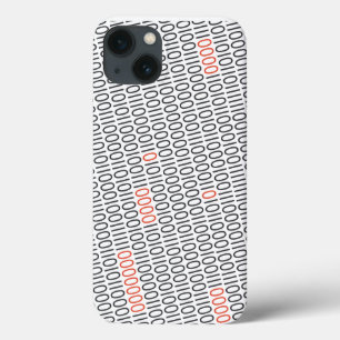 Binary Code Black with Red Highlights on any Colou iPhone 13 Case