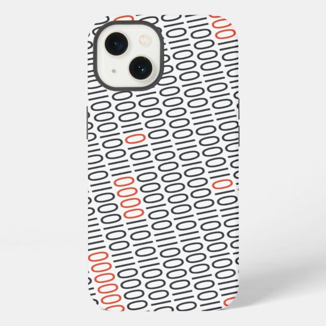Binary Code Black with Red Highlights on any Colou iPhone Case (Back)
