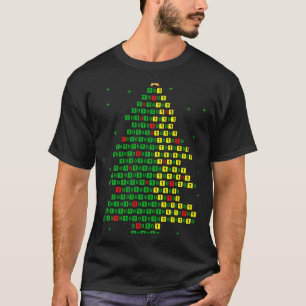 Binary Code Christmas Tree Computer Programmer And T-Shirt