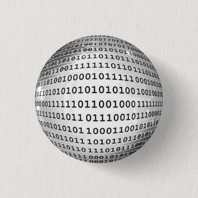 Binary Code Computer Language 3 Cm Round Badge (Front)