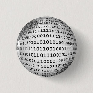 Binary Code Computer Language 3 Cm Round Badge