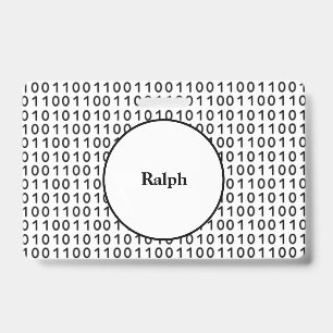 Binary Code Computer Language with Name ID Badge
