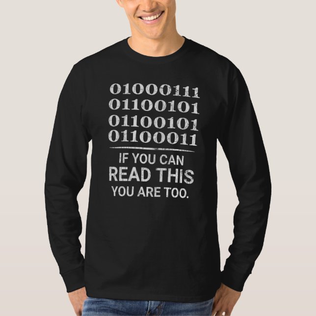 Binary Code Computer Programmer Programming Graphi T-Shirt (Front)
