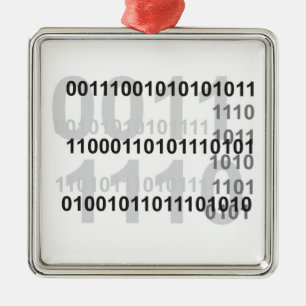 binary code design metal tree decoration