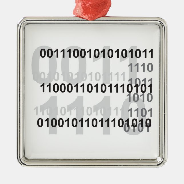 binary code design metal tree decoration (Front)