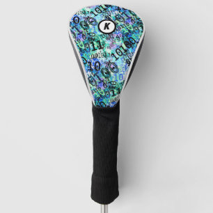 Binary Code Geek Initial Blue Golf Head Cover