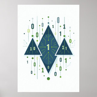 Binary Code Geometric Pattern for Programmers and Poster