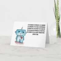 Binary Code Happy Birthday Card - Robot