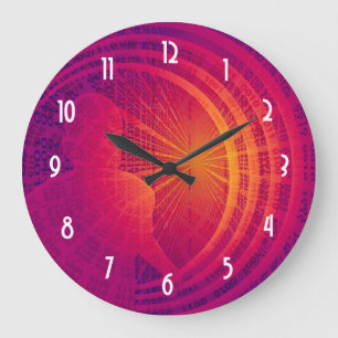 Binary Code Hi-Tech  Abstract Design Large Clock