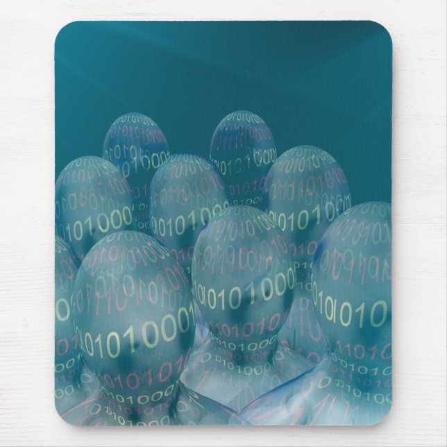 binary code ,man and digital communications . mouse pad (Front)