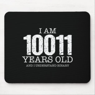 Binary Code Math Geek 19th Birthday Gift Mouse Pad