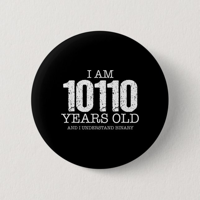Binary Code Math Geek 22nd Birthday Gift 6 Cm Round Badge (Front)