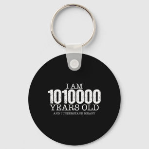 Binary Code Math Geek 80th Birthday Gift Key Ring