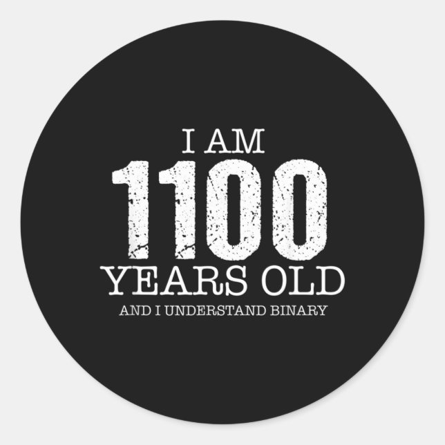 Binary Code Math Kids 12th Birthday Gift Classic Round Sticker (Front)