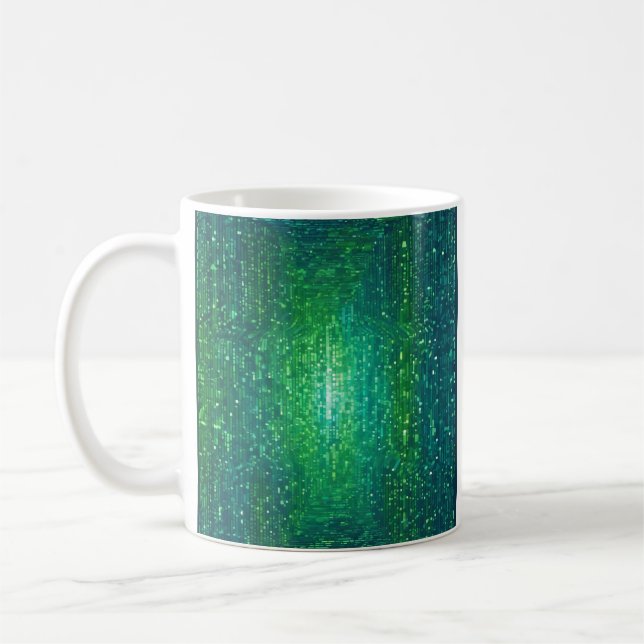 Binary Code Network Programmer Developer Sticker Coffee Mug (Left)