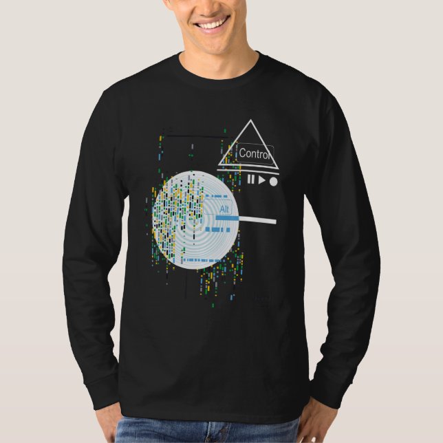 Binary Code Retro Computer Geek Programmer Nerd Te T-Shirt (Front)