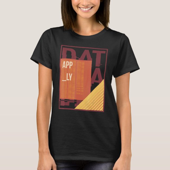 Binary Code Retro Computer Glitch Geek Programmer  T-Shirt (Front)