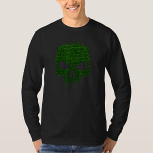 Binary Code Skull Computer Programmer Developer Te T-Shirt