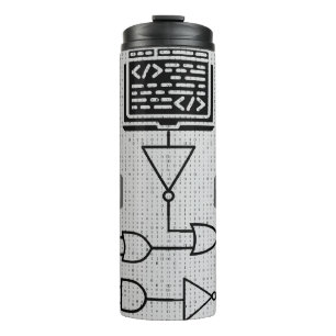 Binary Code Thermal Tumbler – Modern Tech Design