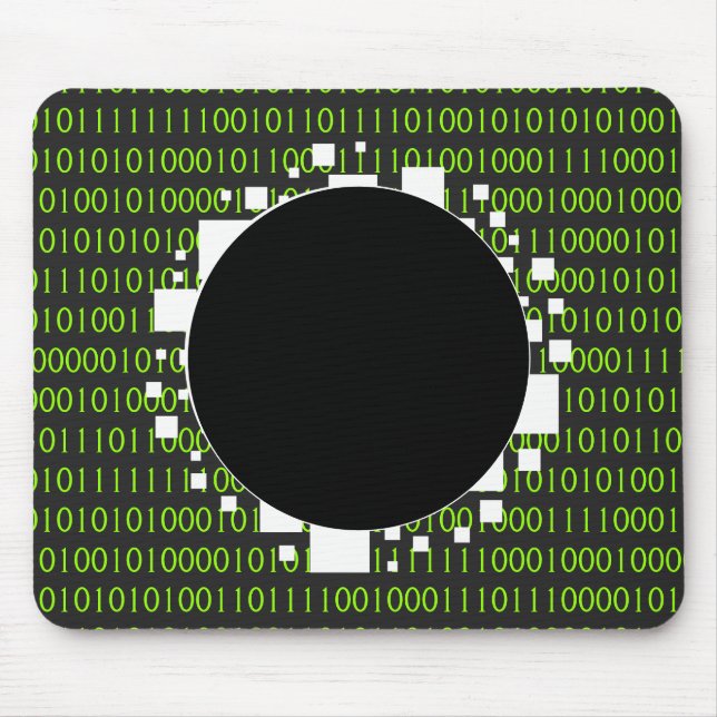 Binary Code White Green Digital Portal 1s 0s Abyss Mouse Pad (Front)