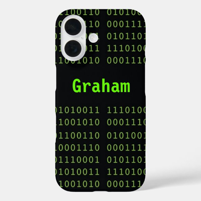 Binary Code with Screen Glow Name Case-Mate iPhone Case (Back)