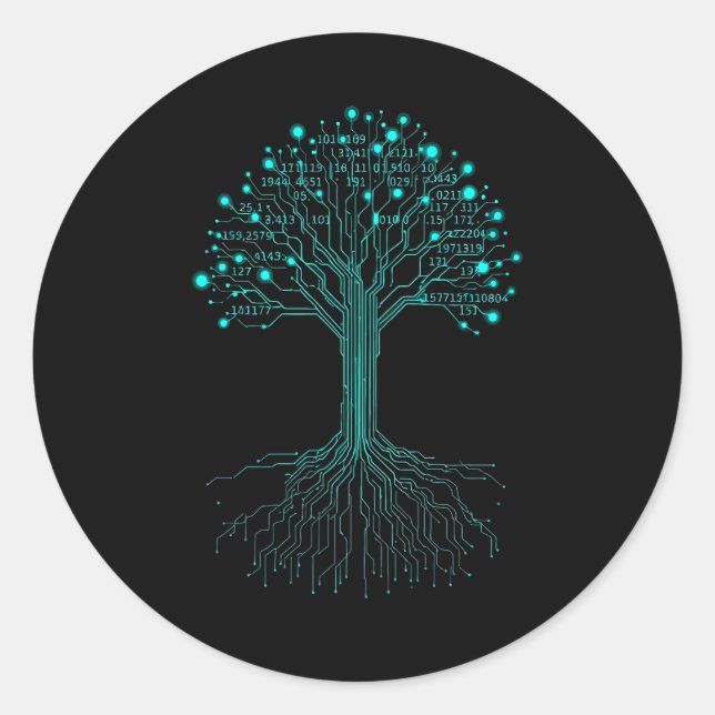 Binary Coding Programmer Graphic Design for Coders Classic Round Sticker (Front)