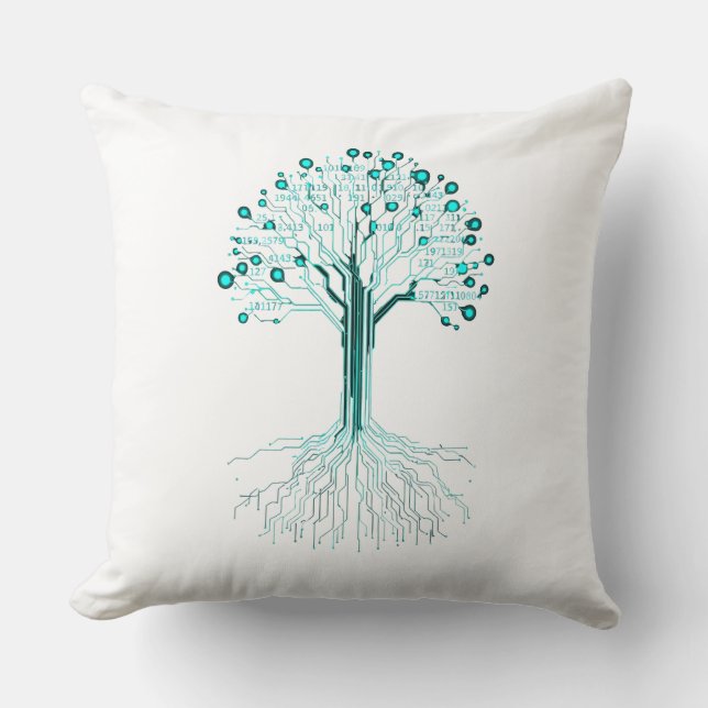 Binary Coding Programmer Graphic Design for Coders Cushion (Front)