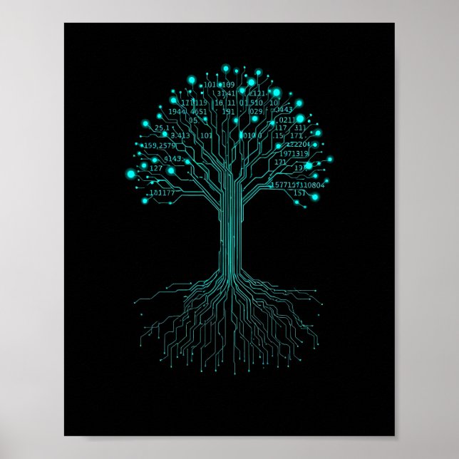 Binary Coding Programmer Graphic Design for Coders Poster (Front)