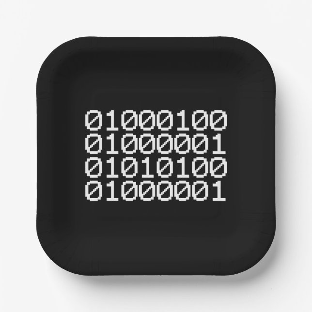 BINARY DATA PAPER PLATE (Front)