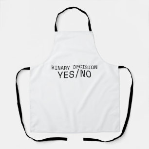 Binary Decision Yes No Minimalist Industrial Apron