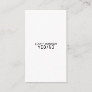 Binary Decision Yes No Minimalist Industrial  Enclosure Card