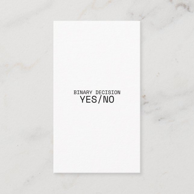Binary Decision Yes No Minimalist Industrial  Enclosure Card (Front)