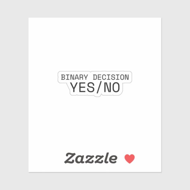 Binary Decision Yes No Minimalist Industrial Vinyl (Sheet)