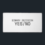 Binary Decision Yes No Minimalist Typewriter  Desk Mat<br><div class="desc">Define your workspace with absolute clarity. A premium,  expansive desk mat featuring sharp typewriter typography that centers your environment on the power of the binary choice.</div>